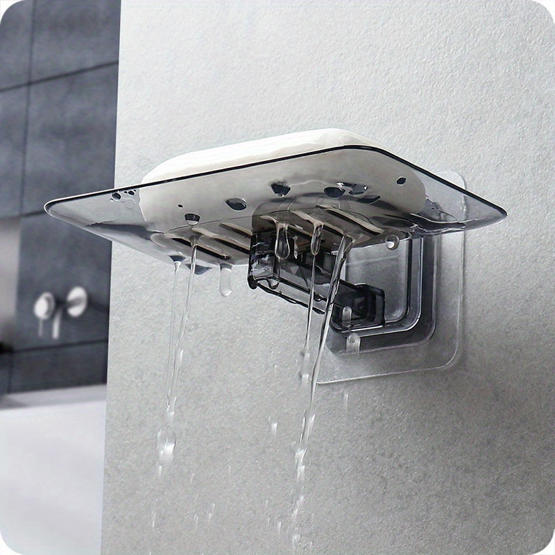 Self-Adhesive Soap Holder Double Layer Soap Sponge Dish