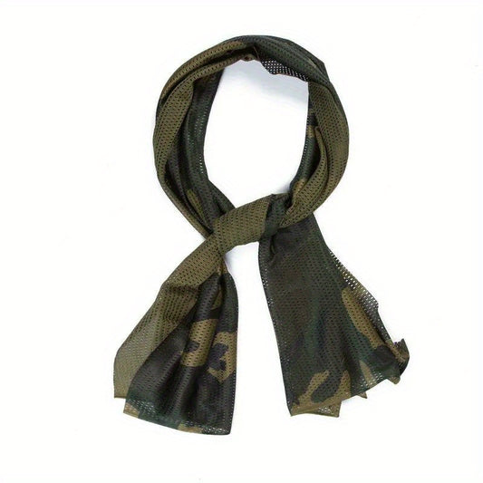 Camouflage Mesh Neck KeffIyeh Face Veil Shemagh Head Wrap for Outdoor Camping