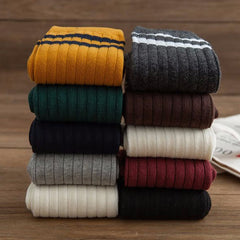 10 Pairs Striped Crew Socks for Sports and Business Wear
