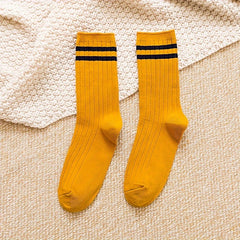10 Pairs Striped Crew Socks for Sports and Business Wear