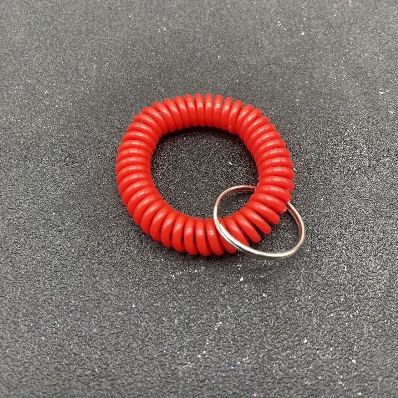 6pcs Retractable Keychain Keyring Wristband Spring Rope
