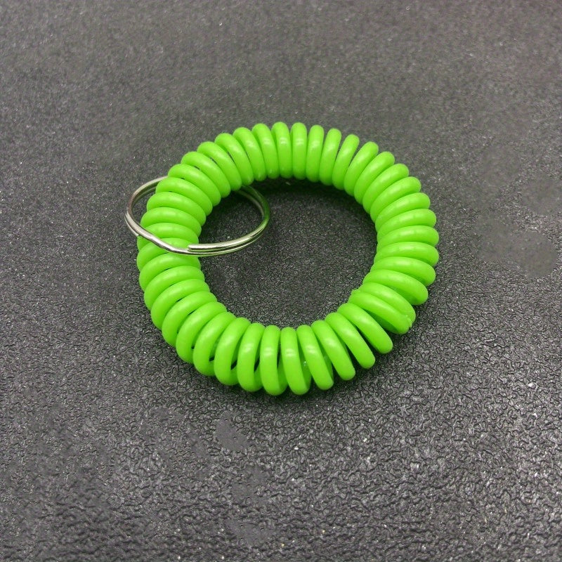 6pcs Retractable Keychain Keyring Wristband Spring Rope