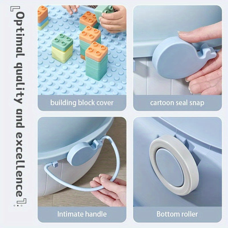 Plastic Toy Storage Box Building Block Storage Box Wheel Storage Box