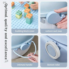 Plastic Toy Storage Box Building Block Storage Box Wheel Storage Box