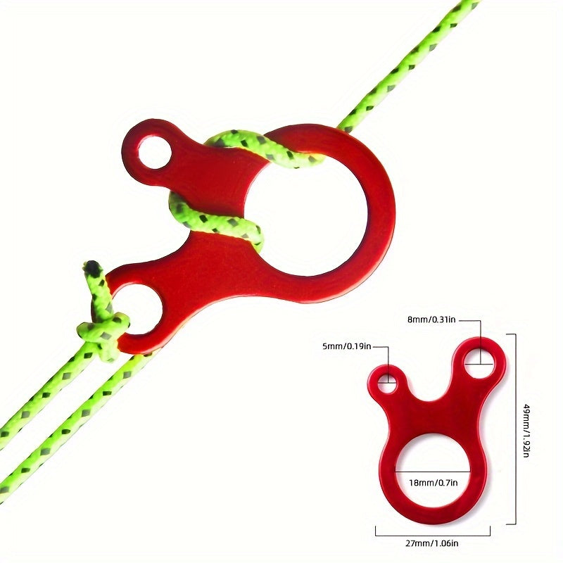 9pcs Camping Tent Wind Rope Buckle Adjustable Aluminum Cord Buckles 3 Holes