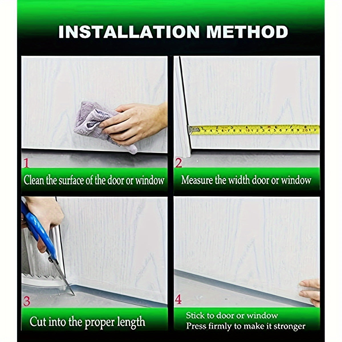 Door Weather Stripping Window Seal Tape - Transparent