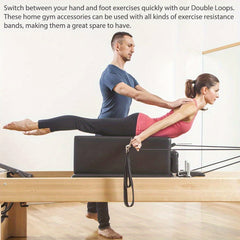 2pcs Yoga Pilates Double Ring Strap Fitness Pulling Connected Strap