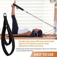 2pcs Yoga Pilates Double Ring Strap Fitness Pulling Connected Strap