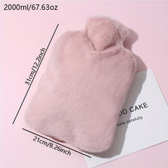 Hot Water Bag Plush Soft Cover Natural Rubber 33-81oz 67-63oz