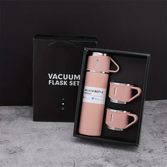 500ml Stainless Steel Vacuum Cup with 2 Lids, Leakproof Insulated Bottle