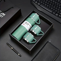 500ml Stainless Steel Vacuum Cup with 2 Lids, Leakproof Insulated Bottle