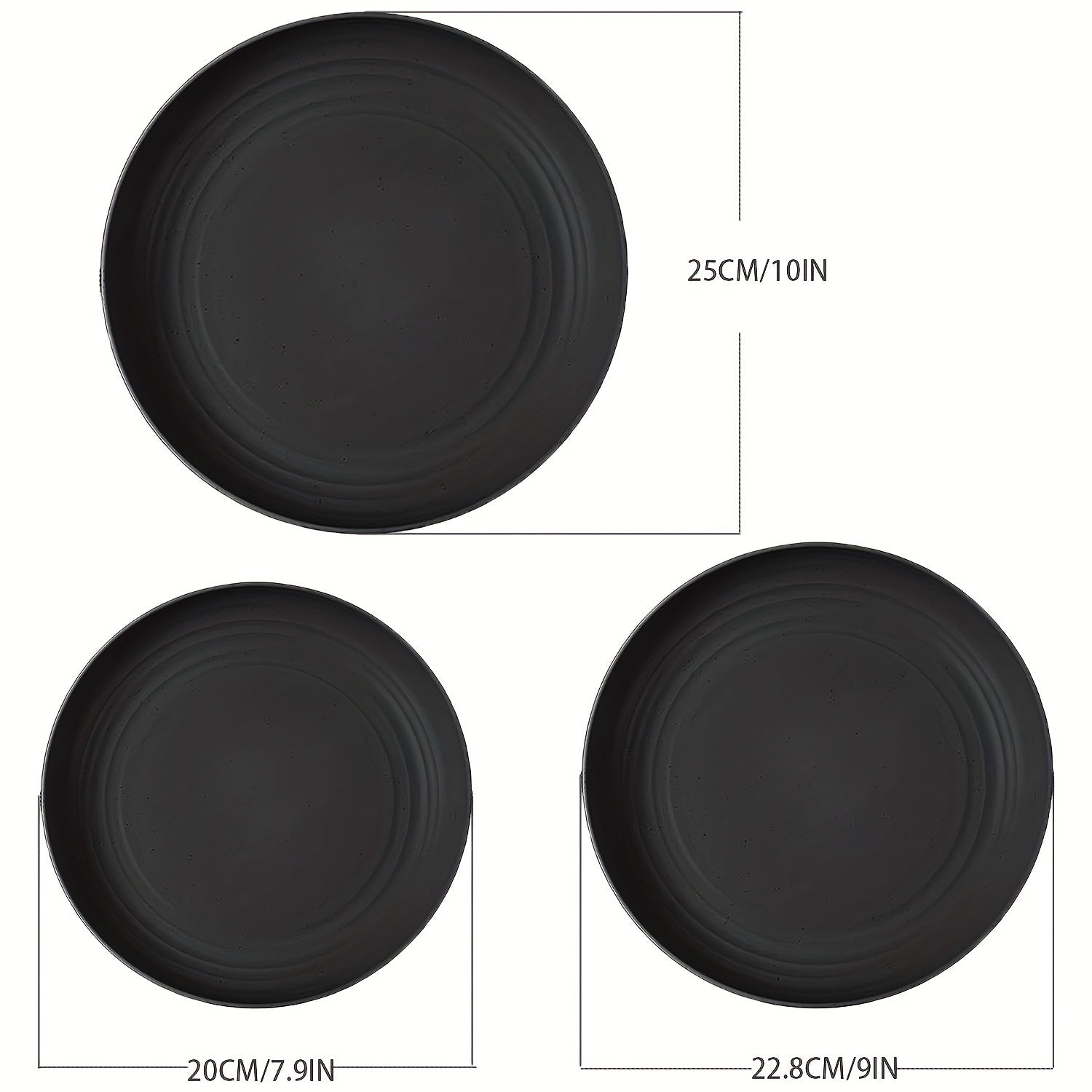 6pcs 25 Lightweight Dinner Plates Reusable PP Plates Microwave Safe Dinnerware