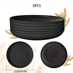 6pcs 25 Lightweight Dinner Plates Reusable PP Plates Microwave Safe Dinnerware