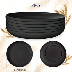 6pcs 25 Lightweight Dinner Plates Reusable PP Plates Microwave Safe Dinnerware