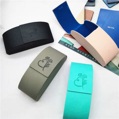 Pressure Resistant Leather Eyewear Case with Flip Mirror
