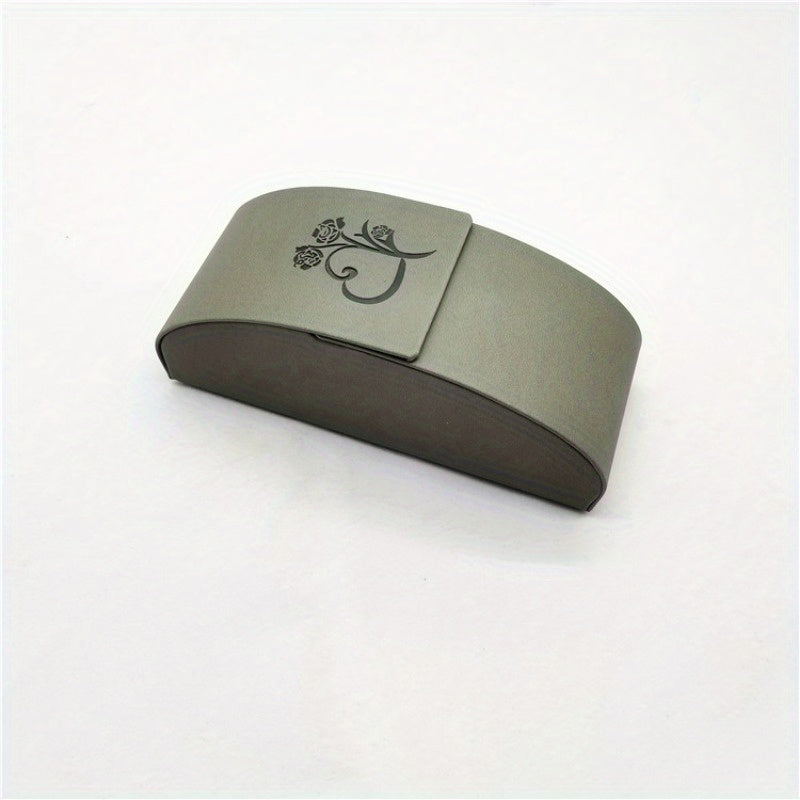 Pressure Resistant Leather Eyewear Case with Flip Mirror