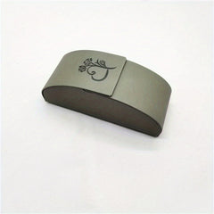 Pressure Resistant Leather Eyewear Case with Flip Mirror