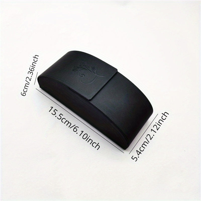 Pressure Resistant Leather Eyewear Case with Flip Mirror