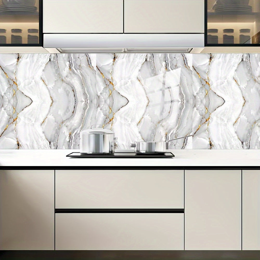 16pcs Waterproof Marble Tile Stickers Easy To Apply and Remove