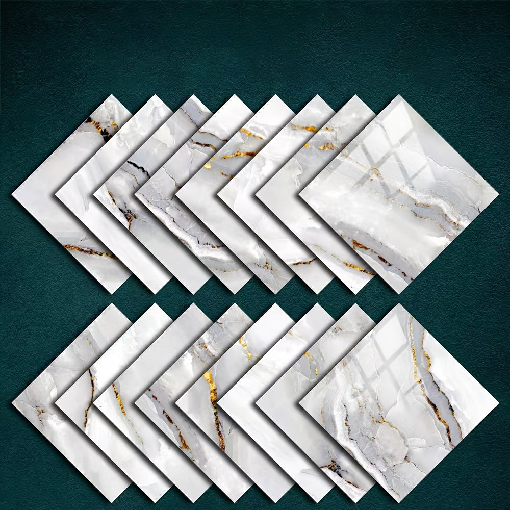 16pcs Waterproof Marble Tile Stickers Easy To Apply and Remove