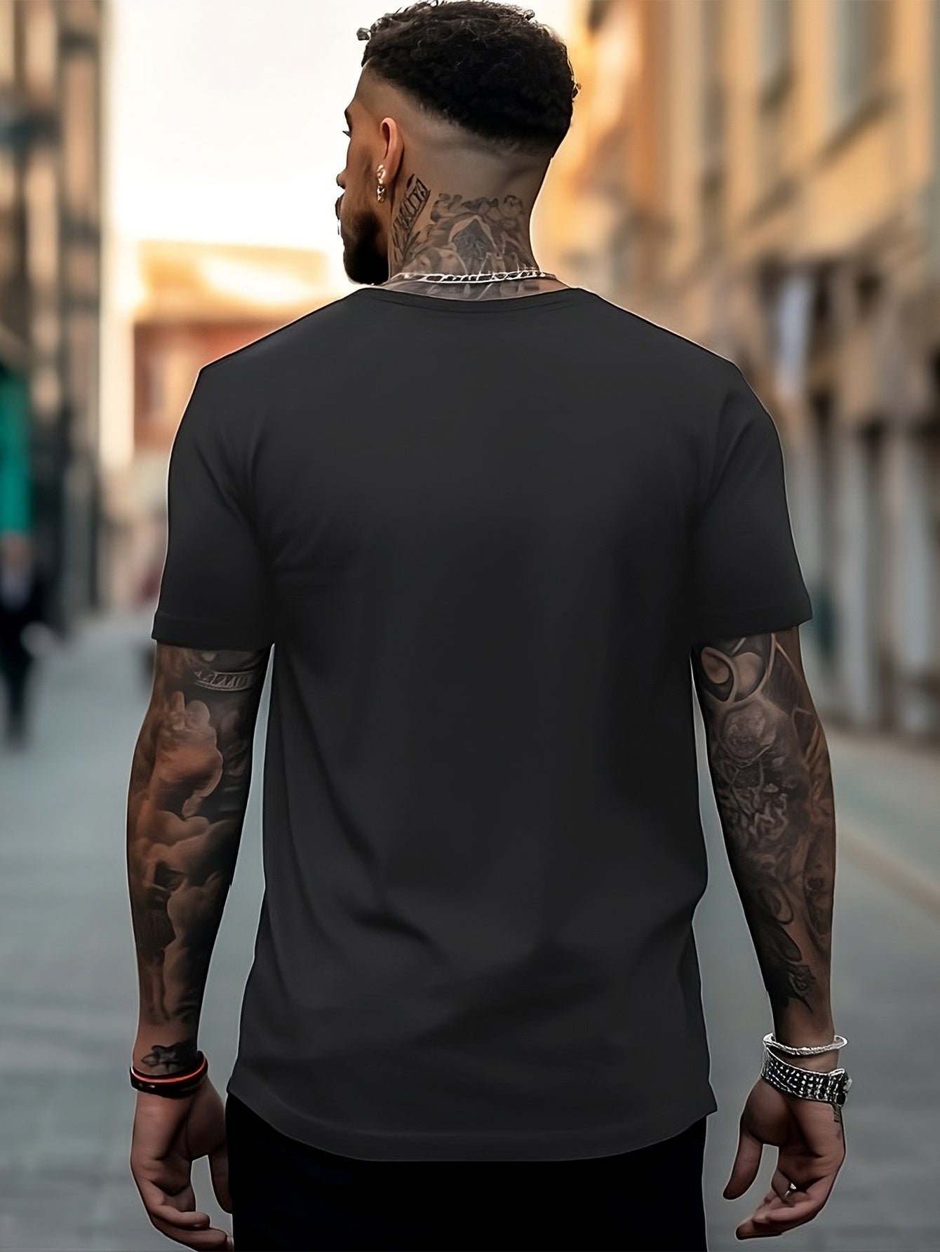 Men's Letters Pattern Shirt Casual Crew Neck Short Sleeve Tee Top