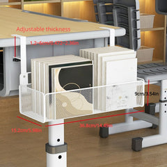 Adjustable Under Desk Hanging Basket Storage Rack