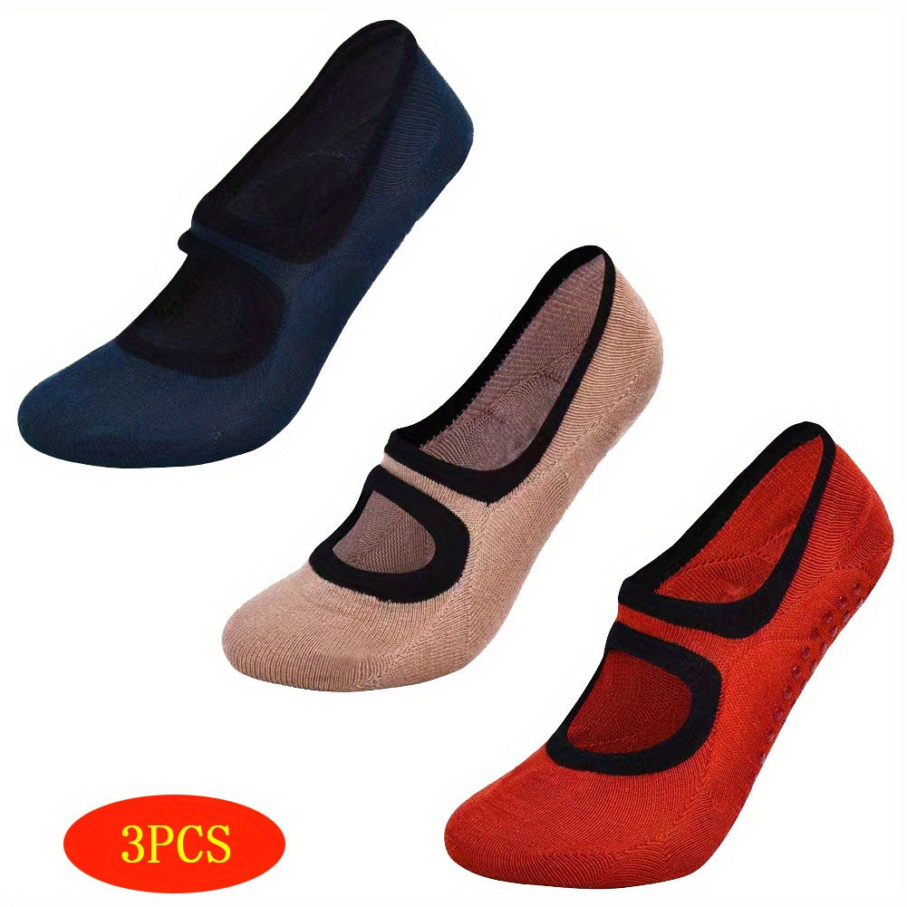 3 Pairs Women's Strap Anti slip Yoga Socks