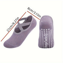 Women's Yoga Socks Non Slip Cross Strap Sports Socks