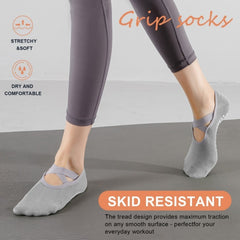 Women's Yoga Socks Non Slip Cross Strap Sports Socks
