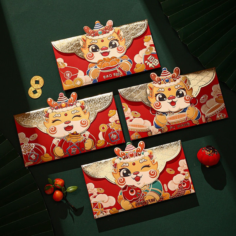 4pcs Cartoon Year Red Bag Spring Creativity