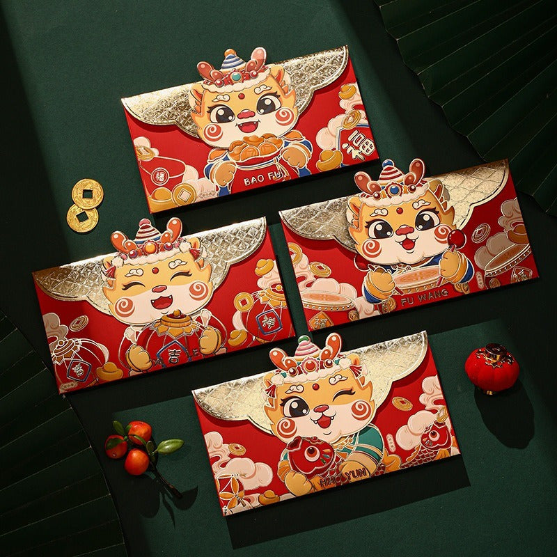 4pcs Cartoon Year Red Bag Spring Creativity