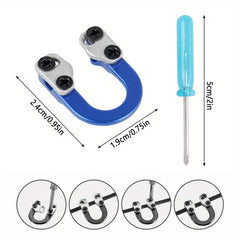 3 Sets Archery D Loop Metal D Ring Buckle Nocking Loop w/ Screwdrivers