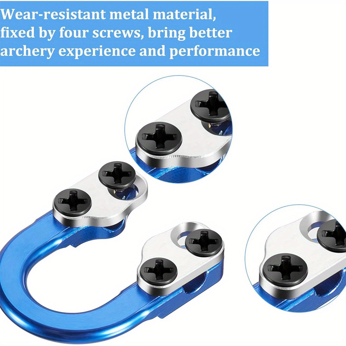 3 Sets Archery D Loop Metal D Ring Buckle Nocking Loop w/ Screwdrivers