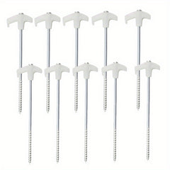 10PCS Stainless Steel Ground Nail Fluorescent Tent Pegs