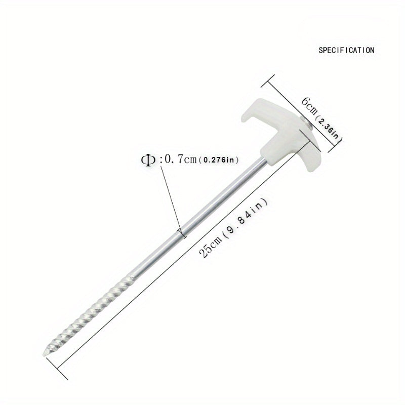 10PCS Stainless Steel Ground Nail Fluorescent Tent Pegs