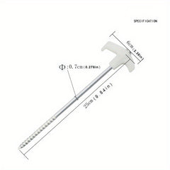 10PCS Stainless Steel Ground Nail Fluorescent Tent Pegs