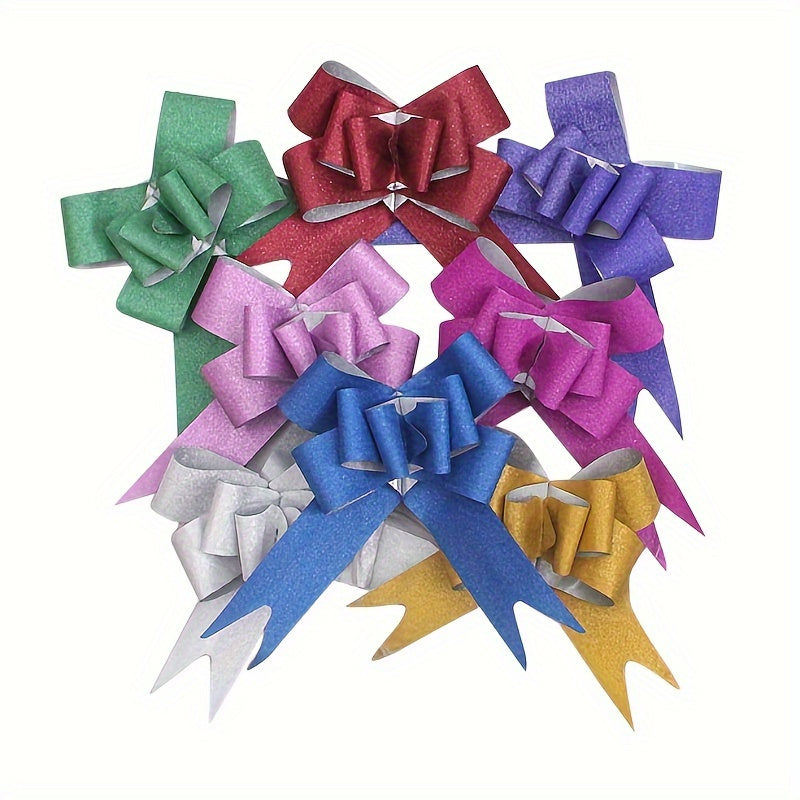 10pcs Glitter Pull Bows Gift Wrapping Ribbons Wedding DIY Birthd