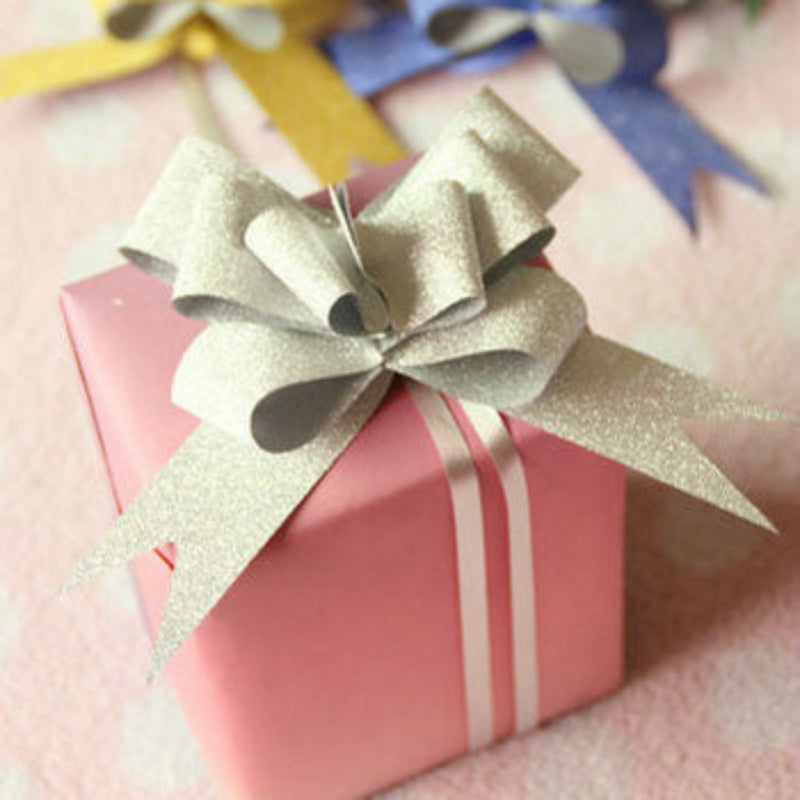 10pcs Glitter Pull Bows Gift Wrapping Ribbons Wedding DIY Birthd