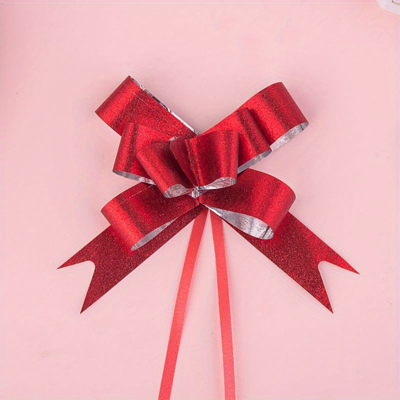 10pcs Glitter Pull Bows Gift Wrapping Ribbons Wedding DIY Birthd