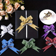 10pcs Glitter Pull Bows Gift Wrapping Ribbons Wedding DIY Birthd
