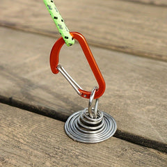 4pcs Windproof Anchor Pegs With Carabiner And Spring Buckle