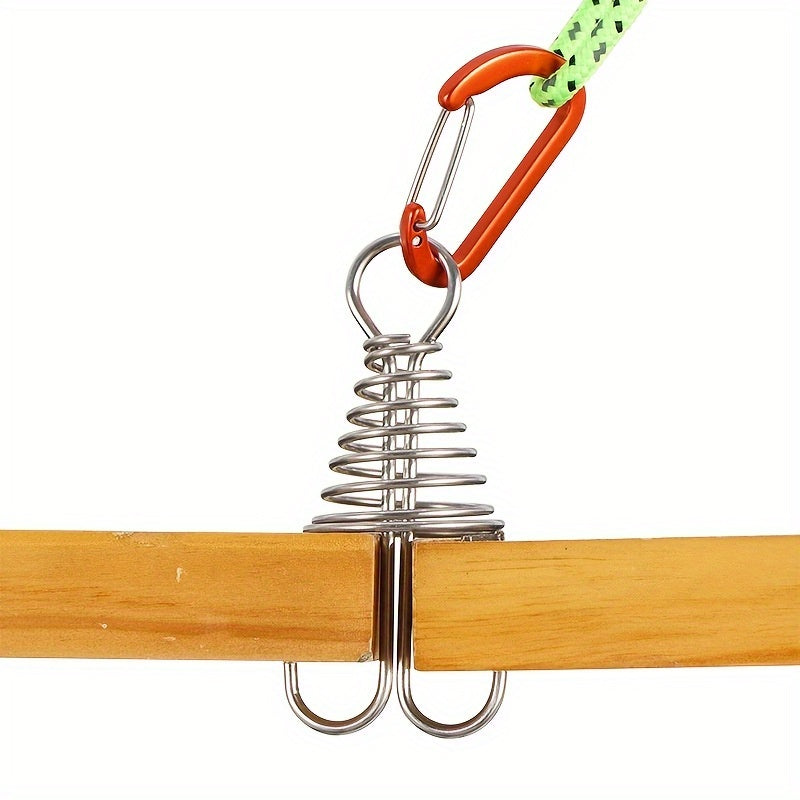 4pcs Windproof Anchor Pegs With Carabiner And Spring Buckle