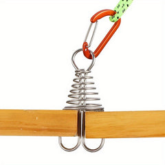 4pcs Windproof Anchor Pegs With Carabiner And Spring Buckle