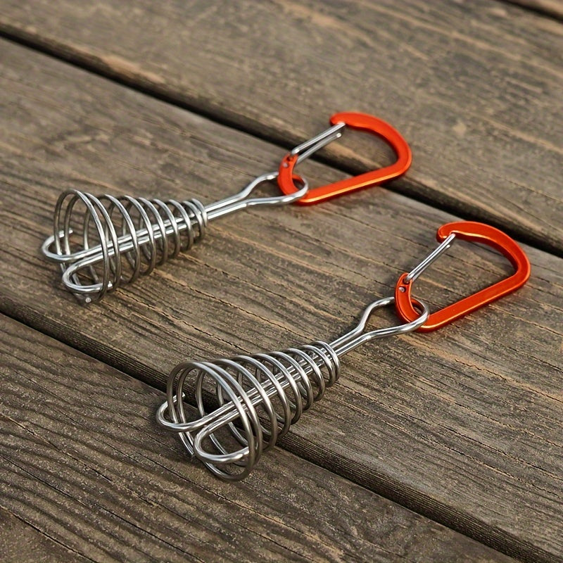4pcs Windproof Anchor Pegs With Carabiner And Spring Buckle