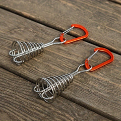 4pcs Windproof Anchor Pegs With Carabiner And Spring Buckle