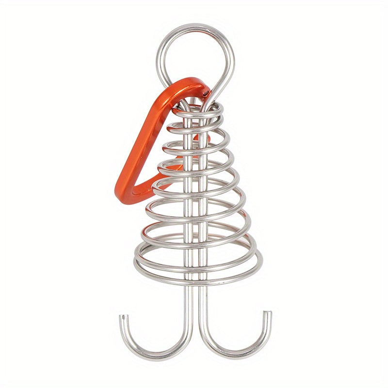 4pcs Windproof Anchor Pegs With Carabiner And Spring Buckle