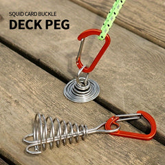 4pcs Windproof Anchor Pegs With Carabiner And Spring Buckle
