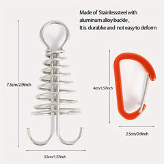 4pcs Windproof Anchor Pegs With Carabiner And Spring Buckle