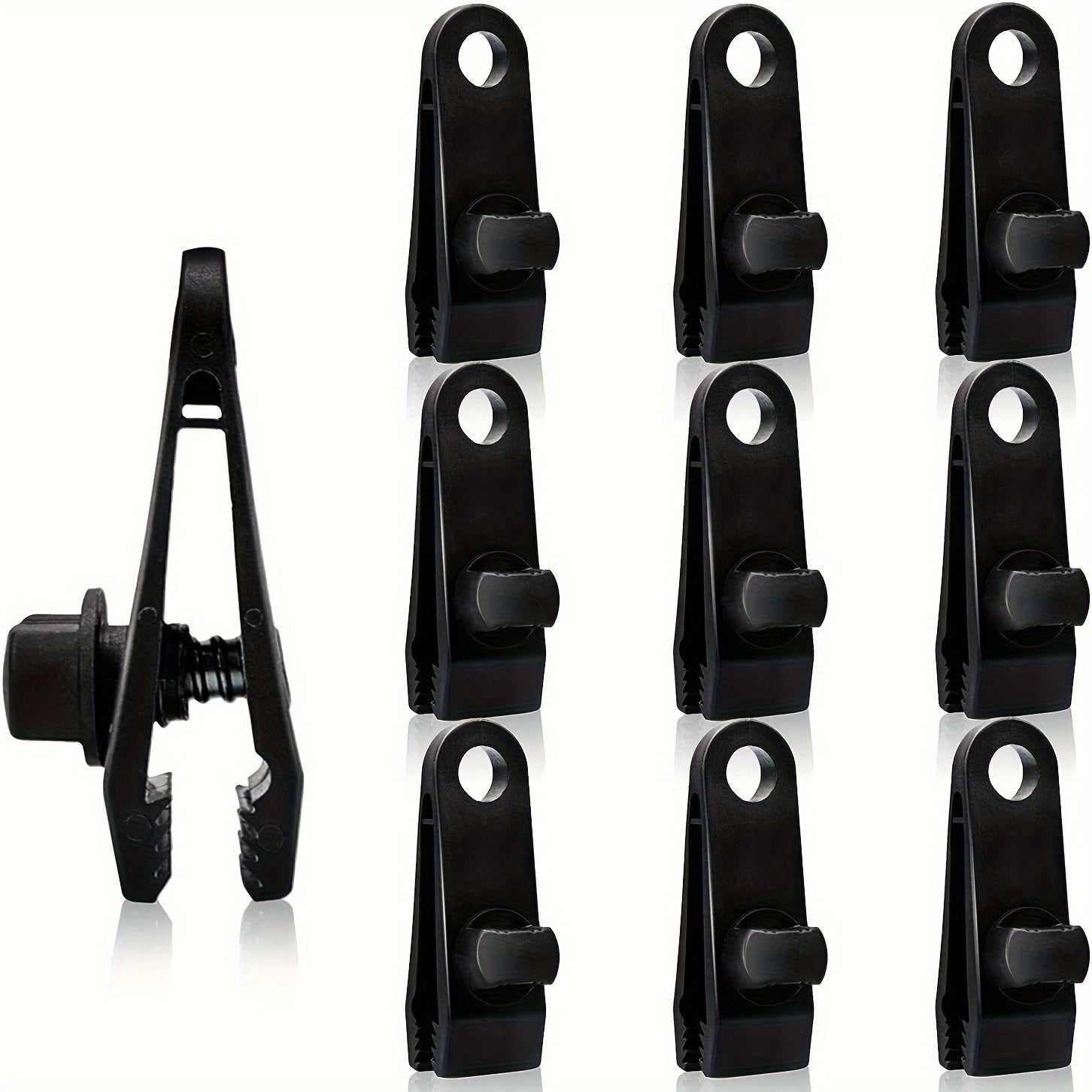 20PCS Outdoor Tent Clips & Elastic Rope Awning Clamps Camping Accessories