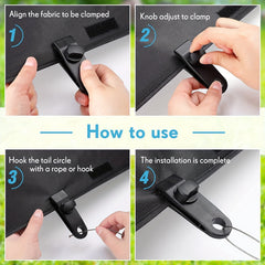 20PCS Outdoor Tent Clips & Elastic Rope Awning Clamps Camping Accessories